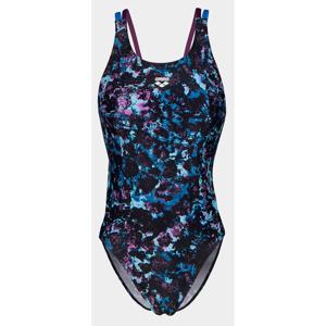 Купальник закритий для жінок Arena ROCKIN SWIMSUIT SWIM TECH MULT чорний, синій, фіолетовий жіночий